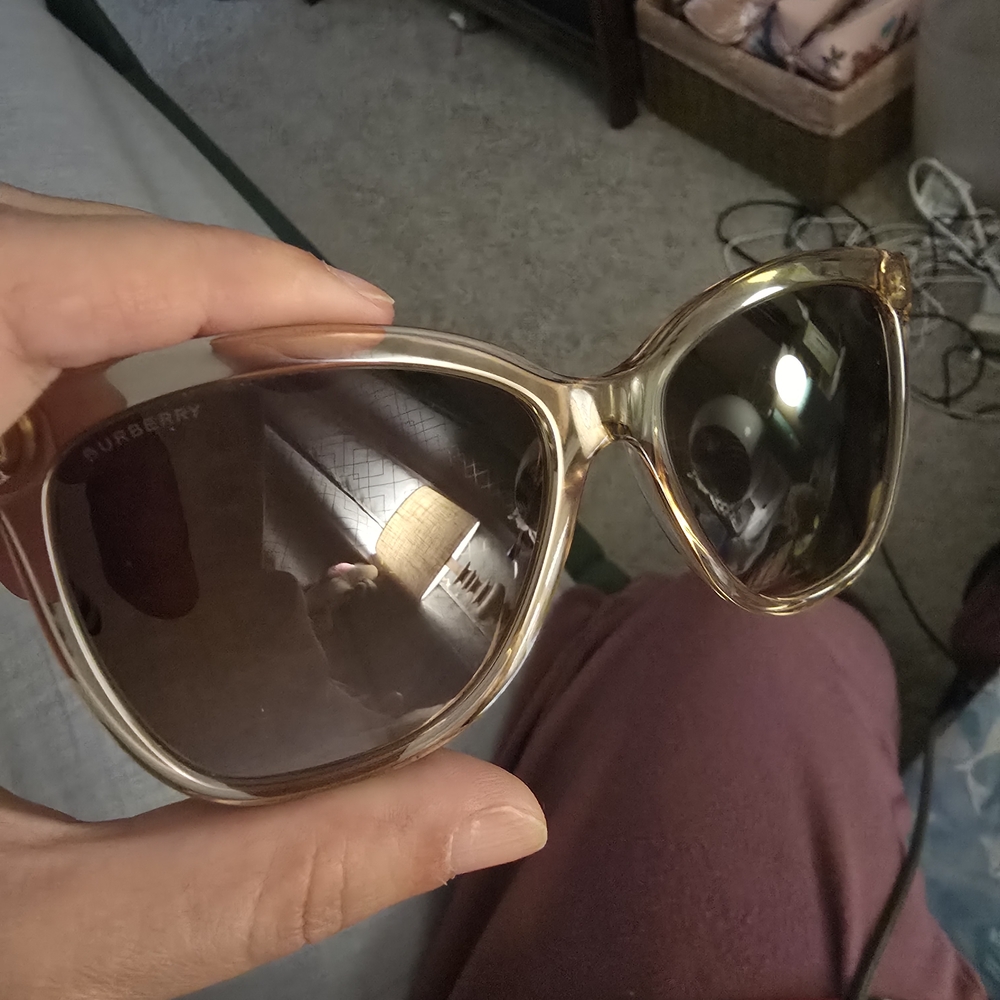 Burberry Women's Gold Sunglasses 56 (M-l)